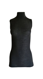 EGI Exclusive Collections Merino Wool Blend Mock Neck Sleeveless Top.