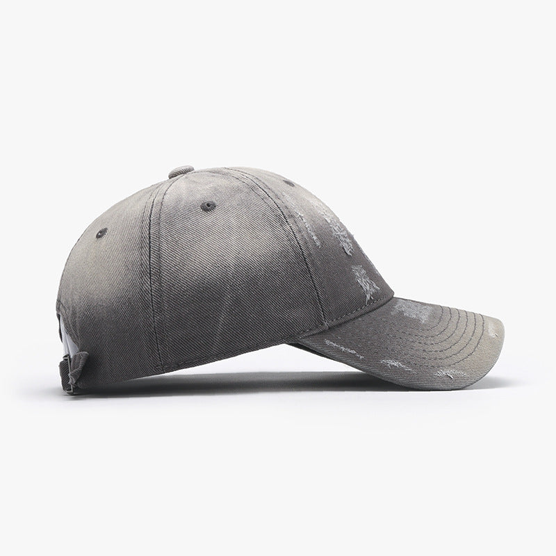 Adjustable cotton baseball hat in a gray color, displayed against a plain white background.