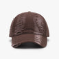 Distressed Adjustable Cotton Baseball Cap in Brown