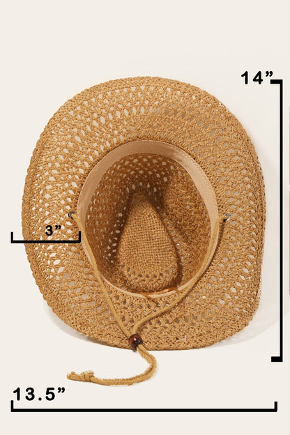 Fashionable Straw Braided Hat with Rope Straps