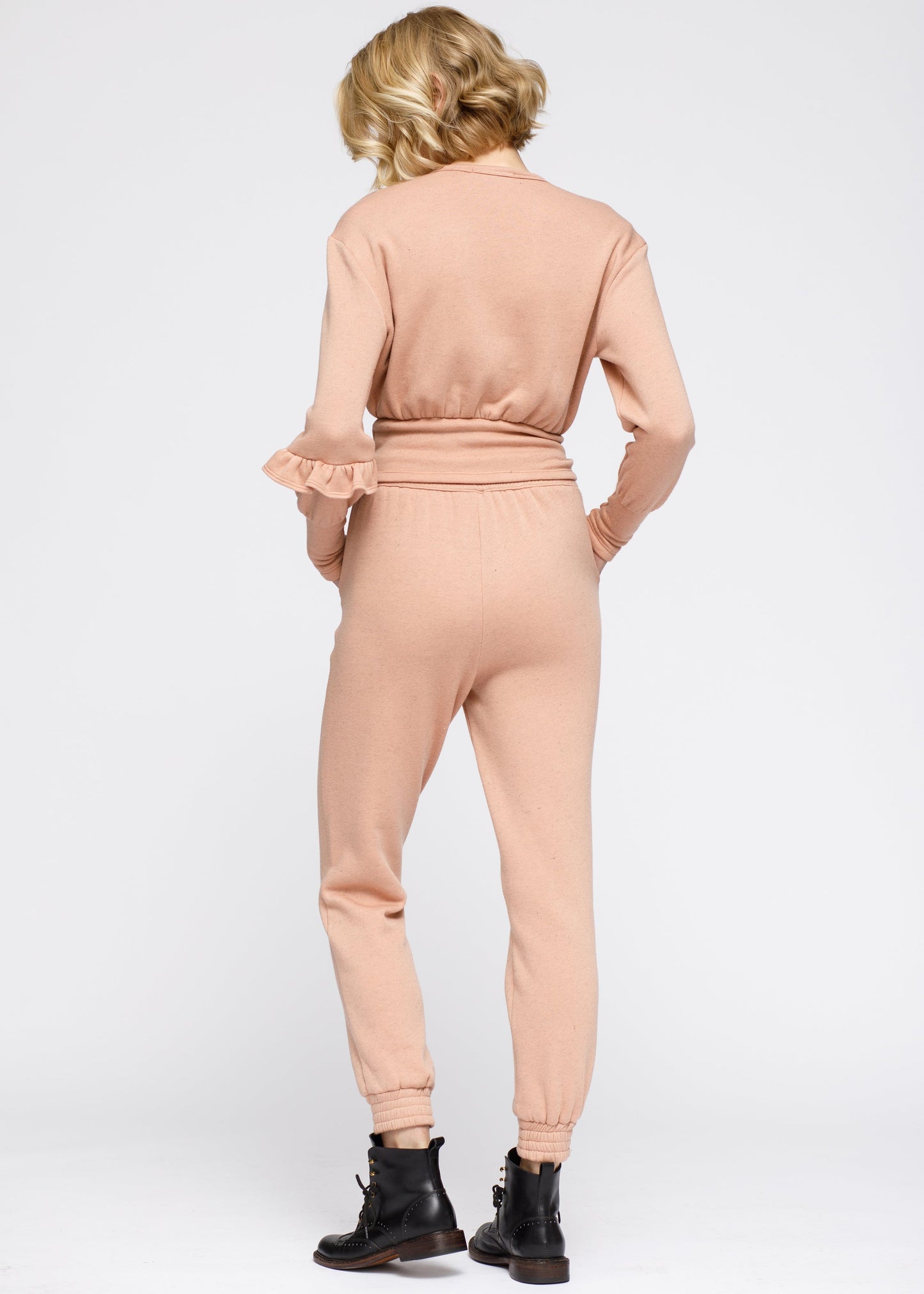 Women's Peplum Sweatpants In Peach