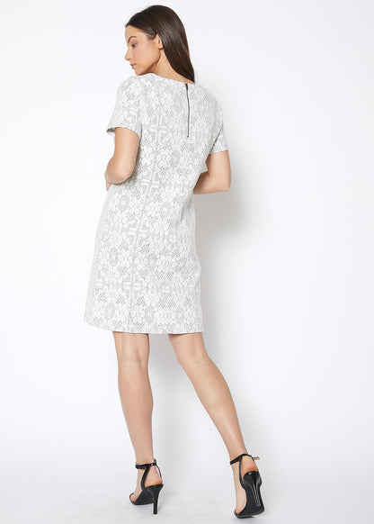 Women's Flower Embossed Shift Dress