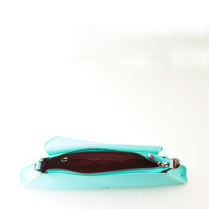 Angelica Turquoise Clutch Leather