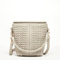 Anna Woven Leather Bag Grayish Beige