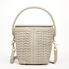 Load image into Gallery viewer, Anna Woven Leather Bag Grayish Beige