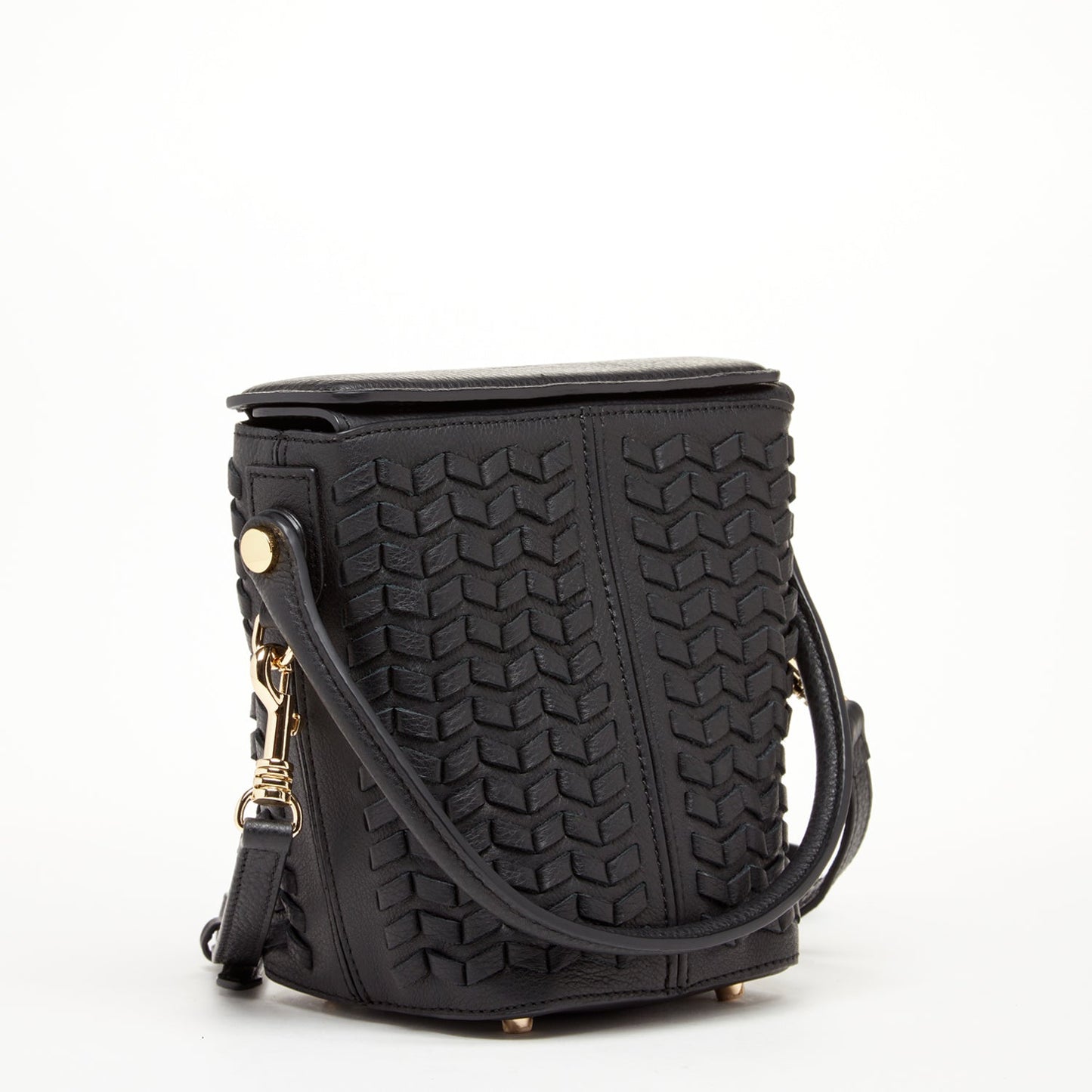 Anna Woven Leather Bag Black