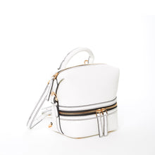 Load image into Gallery viewer, Ashley Small White Leather Backpack Purse