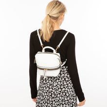 Load image into Gallery viewer, Ashley Small White Leather Backpack Purse