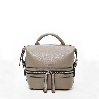 Ashley Small Gray Leather Backpack Purse