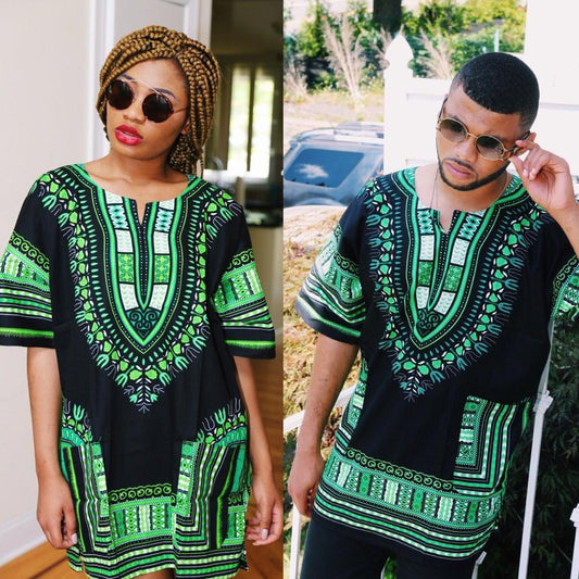 Black African Dashiki Shirt / Festival Shirt