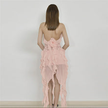 Load image into Gallery viewer, Elegant Flower Ruffle Evening Midi Dress
