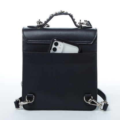 The Hollywood Backpack Purse Leather Black