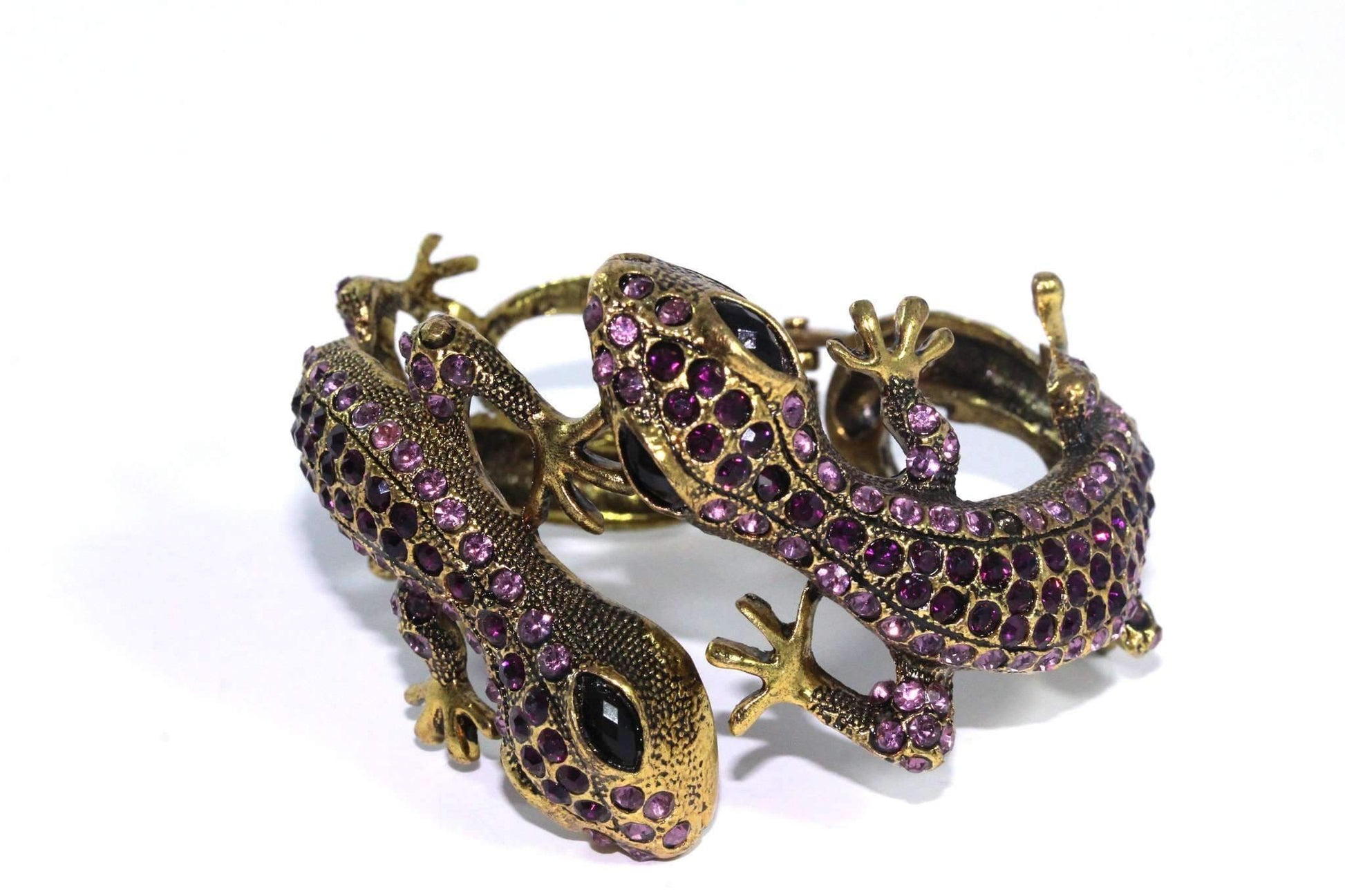 Sparkling Salamander Hinged Bangle Jewelry & Watches LoveAdora