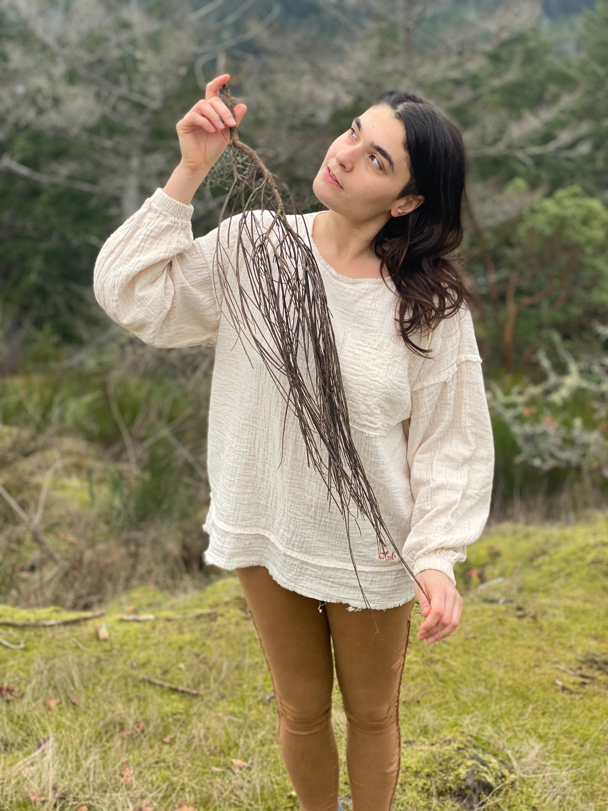 Organic Cotton Sweatshirt in Natural Setting - Casual, Sustainable Fashion for Conscious Consumers