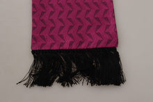 Load image into Gallery viewer, Dolce &amp; Gabbana Magenta Geometric Patterned Shawl Fringe Silk Scarf