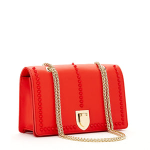 Josie Red Leather Purse with Chain