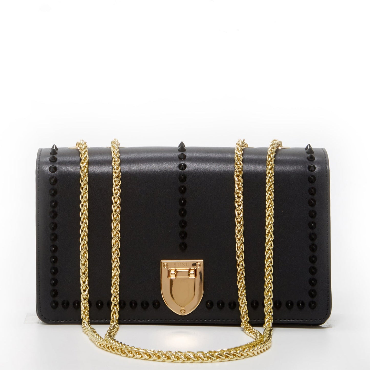 Josie Black Leather Chain Bag