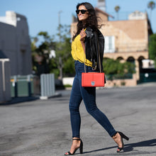 Load image into Gallery viewer, Josie Red Leather Purse with Chain