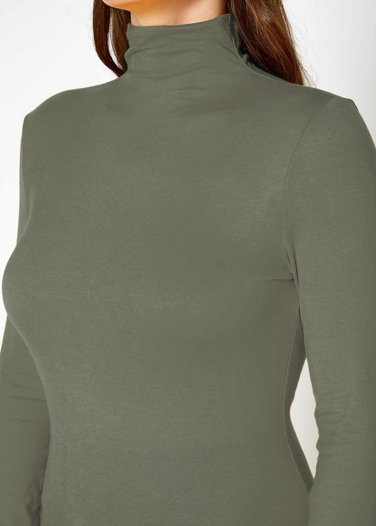 Women's Long Sleeve Turtle Neck Fitted Top by Lemon Hera