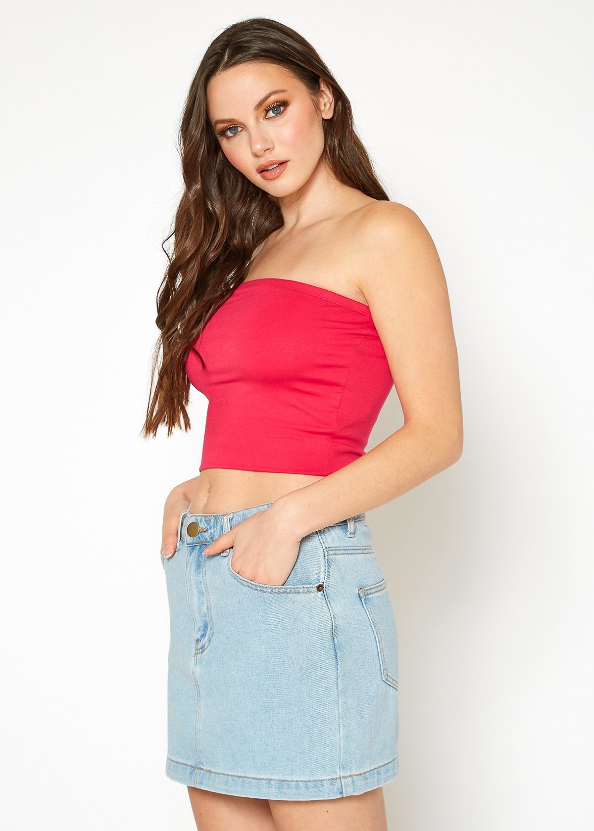 Women's Off Shoulder Cropped Tube Top