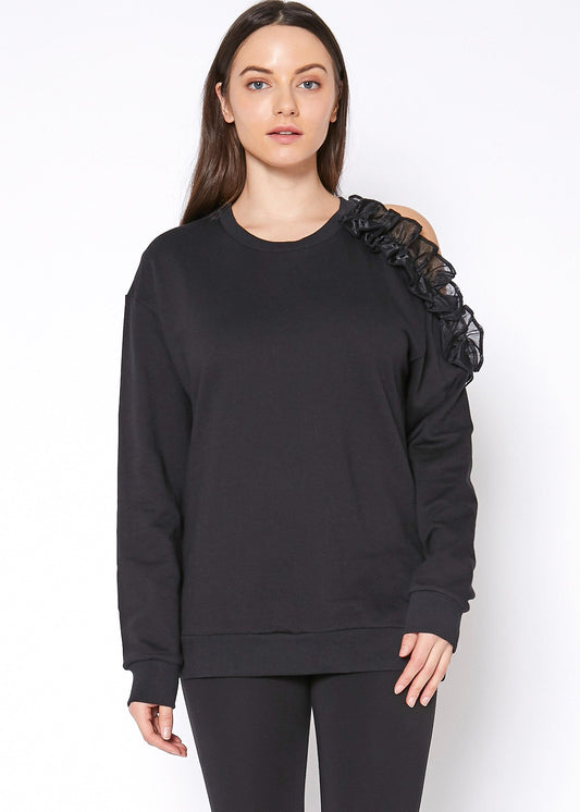 Women's One Shoulder Detail Sweatshirt