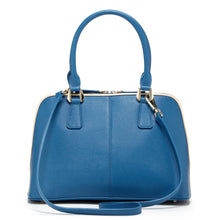 Load image into Gallery viewer, Melissa Blue Saffiano Leather Satchel Bag