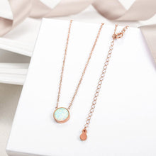 Load image into Gallery viewer, Round Opal Pendant Necklace-Rose Gold