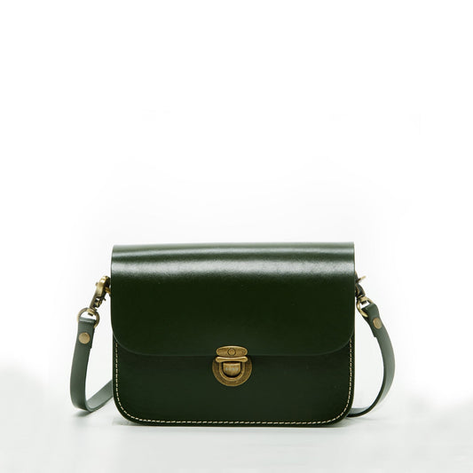 Nanah Dark Green Leather  Crossbody Bag