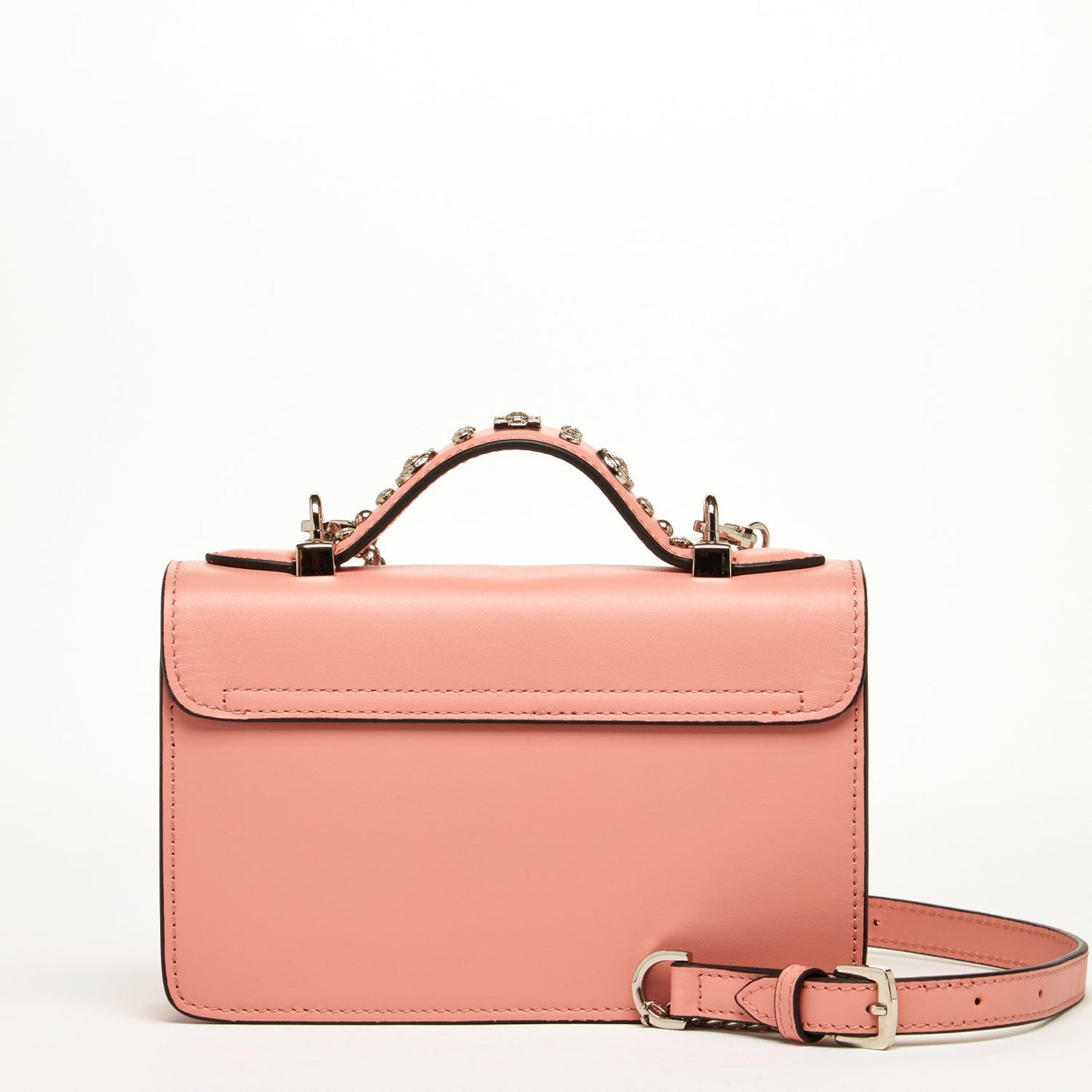 The Hollywood Leather Crossbody Bag Pale Pink