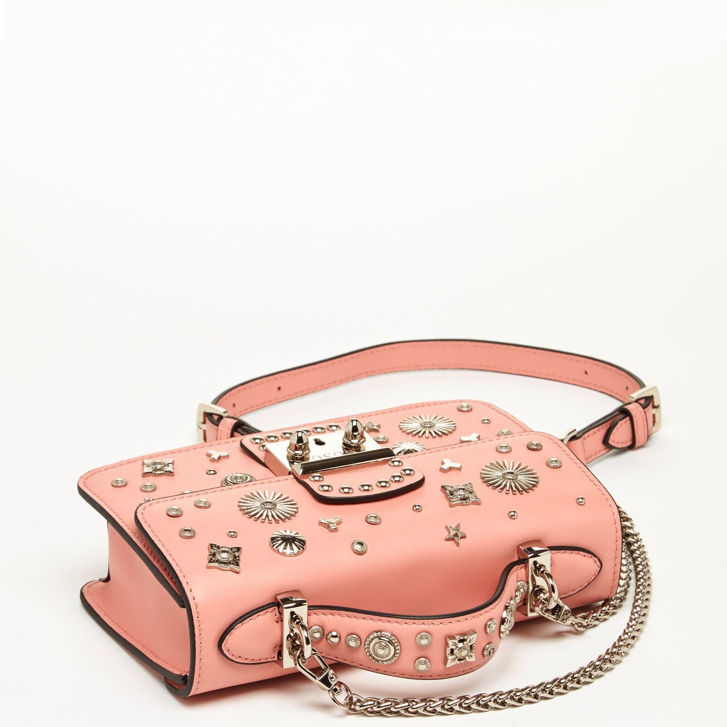 The Hollywood Leather Crossbody Bag Pale Pink