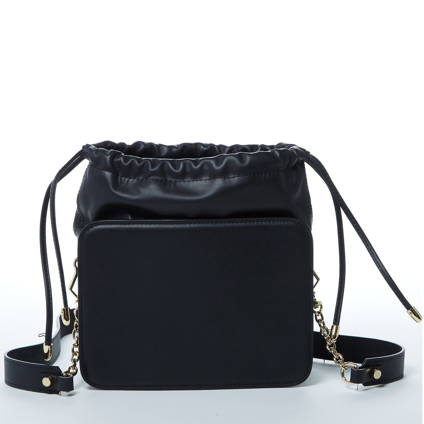 Patricia Black Leather Bucket Bag Snakeskin Design