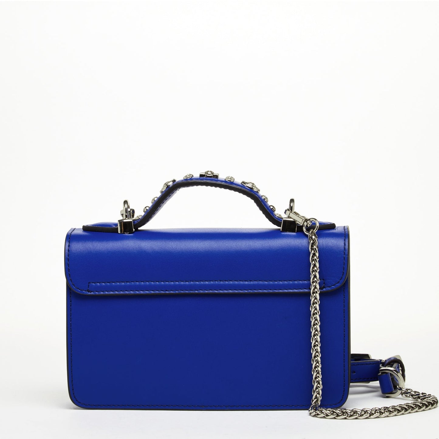 The Hollywood Studded Leather Crossbody Bag Cobalt Blue