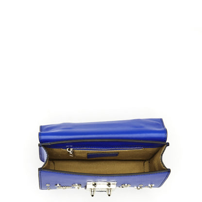 The Hollywood Studded Leather Crossbody Bag Cobalt Blue