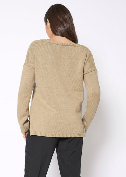 Women's Eyelet Cutout Hi Lo Sweater