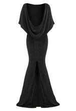 Load image into Gallery viewer, Black Cowl Back Gown