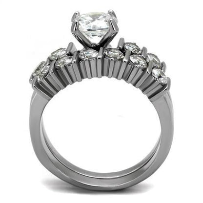 TK2869 - High polished (no plating) Stainless Steel Ring with AAA