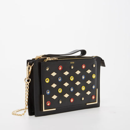 Black Studded Crossbody Clutch