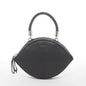 Kiss Circle Shape Leather Crossbody Bag Black