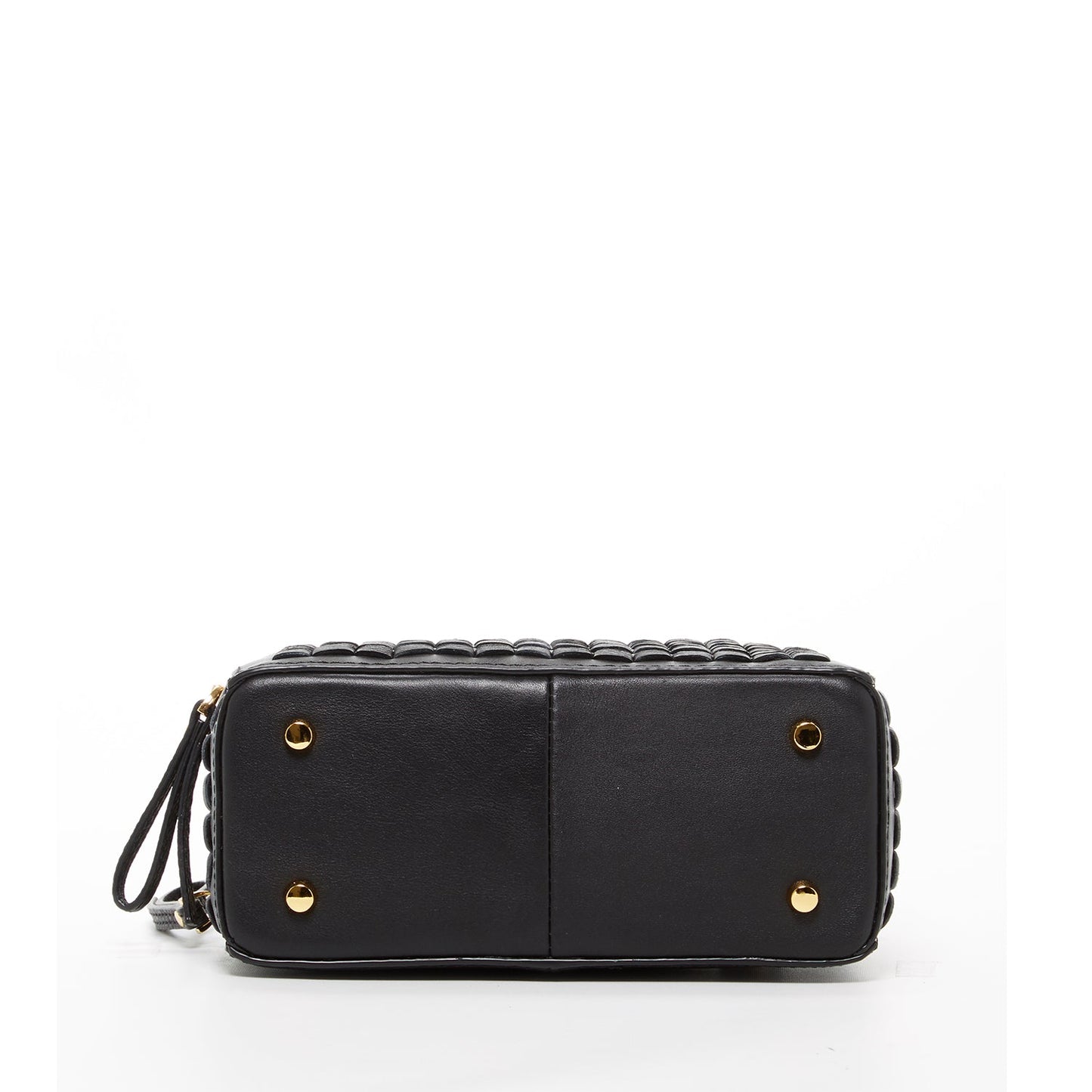 Kayla Woven Leather Bag Black