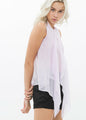 Elegant 100% Silk Drape Blouse Top with Flowing Chiffon Fabric