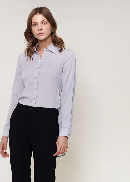 Women's Noir Belted Hi-lo Blouse In Dove Silver