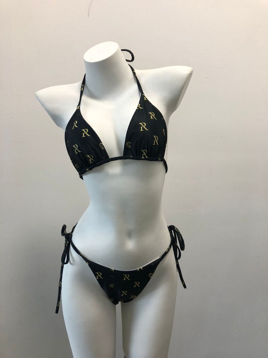 Classic Black Lace Triangle Bikini Top - Elegant Swimwear for Confident Women