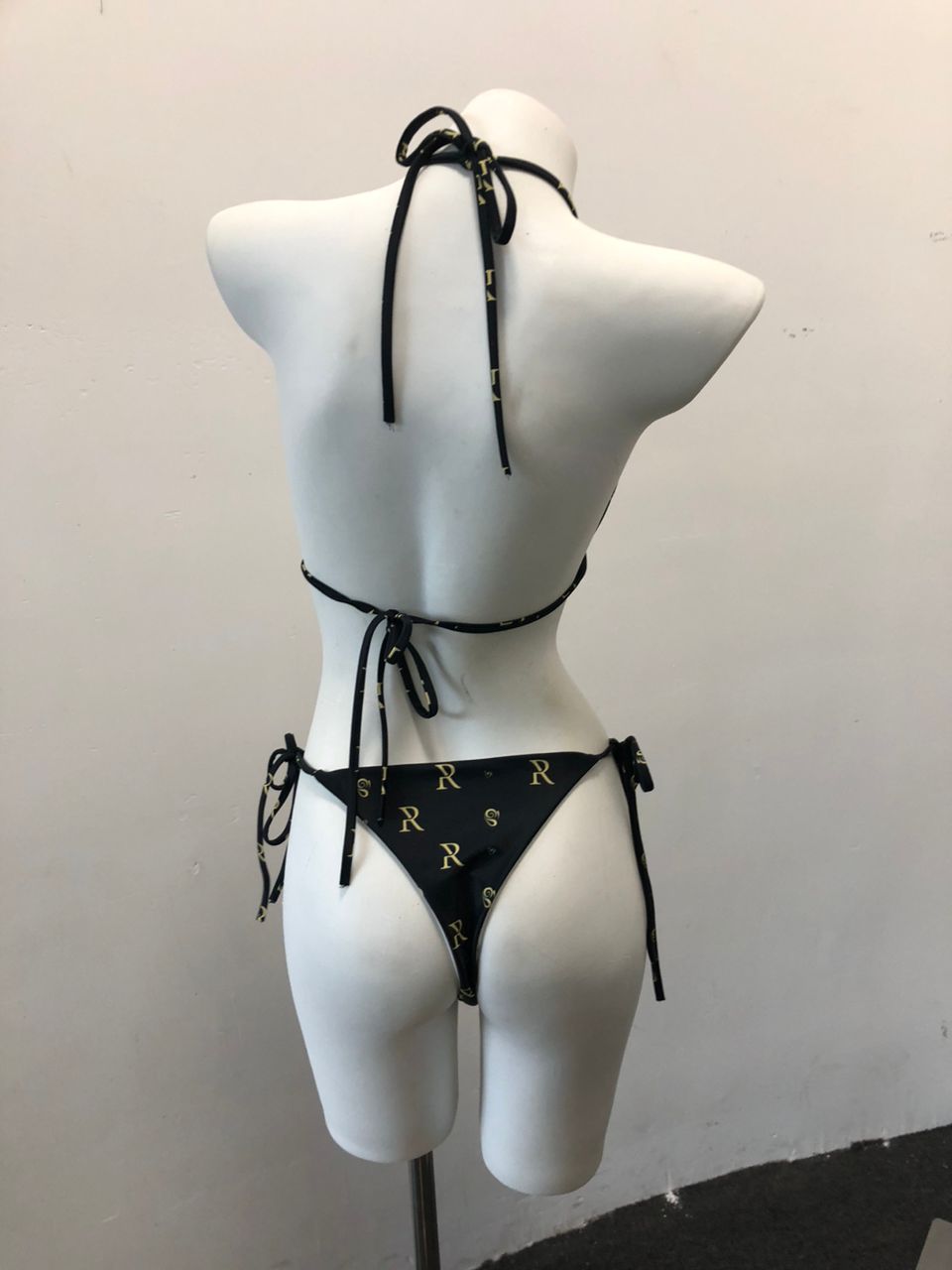 Classic Black Lace Triangle Bikini Top - Elegant Swimwear for Confident Women