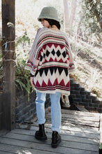 Load image into Gallery viewer, Faux Hair Aztec Pocket Ruana