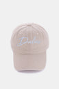 Zenana Washed DALLAS Embroidered Beige Baseball Cap - Stylish casual accessory with Dallas embroidered design.