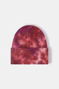 Tie-Dye Cuffed Rib-Knit Beanie Hat, a stylish accessory featuring a vibrant, colorful tie-dye pattern and a cozy, snug fit.