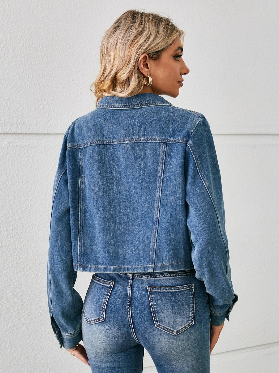 Button Up Long Sleeve Denim Jacket