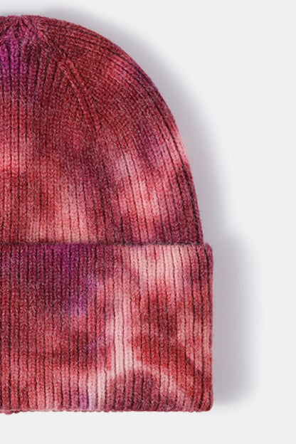 Vibrant Tie-Dye Cuffed Rib-Knit Beanie Hat