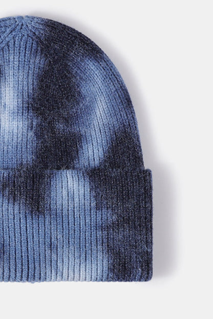 Tie-Dye Cuffed Rib-Knit Beanie Hat, Ethically Crafted Accessory