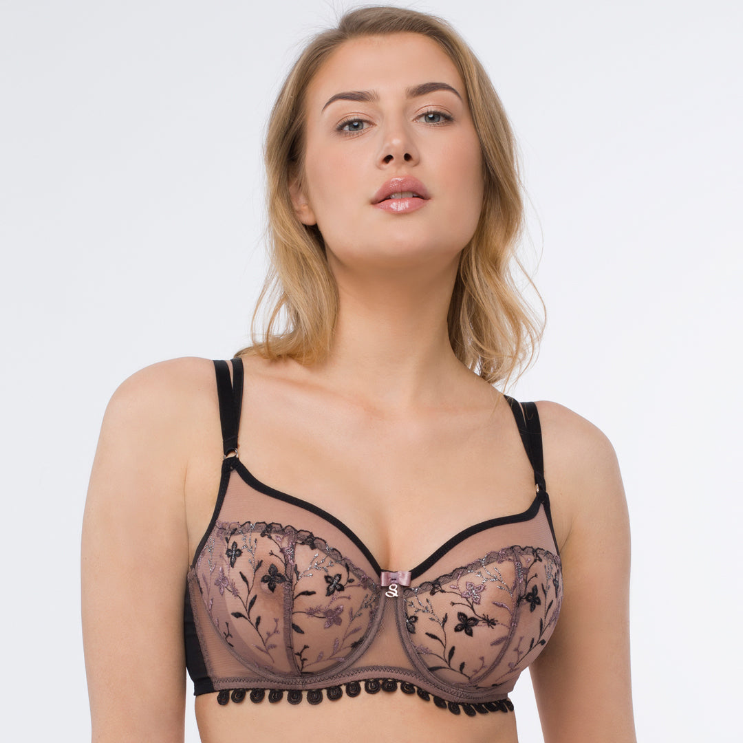 Transparent Embroidered Full Figure Bra Antinea-0